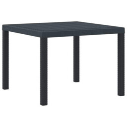 Berkfield Garden Dining Set 3 Pcs Anthracite Polt Rattan - thumbnail 4