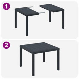 Berkfield Garden Dining Set 3 Pcs Anthracite Polt Rattan - thumbnail 9