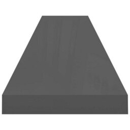 Berkfield Floating Wall Shelves 4 Pcs High Gloss Grey 120X23.5X3.8 Cm Mdf - thumbnail 6