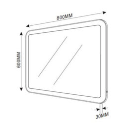 Plum&clay Leo Led Illuminated Backlit Bathroom Mirror (H)600mm (W)800mm - thumbnail 2