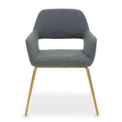 Orsina Grey Dining Chair, High Quality Kitchen Chair, Back & Arm Support Fabric Chair, Easy To Clean Armchair - image 1