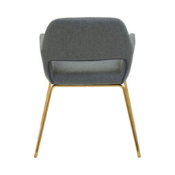 Orsina Grey Dining Chair, High Quality Kitchen Chair, Back & Arm Support Fabric Chair, Easy To Clean Armchair - thumbnail 4
