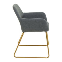 Orsina Grey Dining Chair, High Quality Kitchen Chair, Back & Arm Support Fabric Chair, Easy To Clean Armchair - thumbnail 3