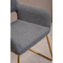 Orsina Grey Dining Chair, High Quality Kitchen Chair, Back & Arm Support Fabric Chair, Easy To Clean Armchair - thumbnail 8