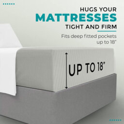 Oxford Homeware Silver Satin Stripe Fitted Sheet 40Cm Extra Deep Pocket Easy Care Bedding Sheet (W)137Cmx(L)191Cm (Double) - thumbnail 6