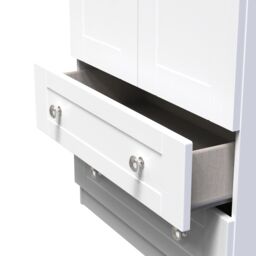 Santander Ready Assembled Traditional Matt White & Oak 2 Drawer Tall Double Wardrobe (H)1970mm (W)770mm (D)530mm - thumbnail 4