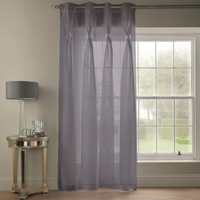 Luxury Living Diana Dolly Voile Semi-Sheer Eyelet Curtain Panel - image 1