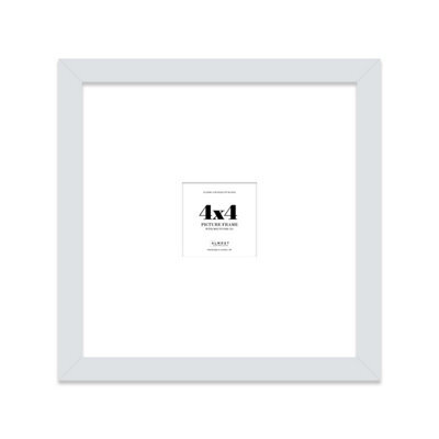 "4X4"" Light Grey Picture Frame - 4X4"" Square Frame With 1X1"" Mount For 4X4""/1X1"" Pictures Art Deco Style Gallery Wall, 1 Pack" - image 1