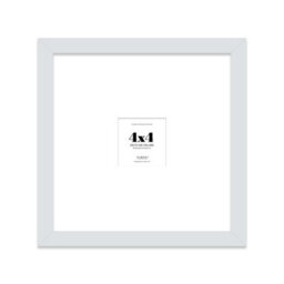 "4X4"" Light Grey Picture Frame - 4X4"" Square Frame With 1X1"" Mount For 4X4""/1X1"" Pictures Art Deco Style Gallery Wall, 1 Pack" - thumbnail 1