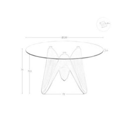 Angel Cerda Elegant Round Tempered Glass And Walnut Dining Table For Modern Homes - thumbnail 7