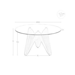 Angel Cerda Elegant Round Tempered Glass And Walnut Dining Table For Modern Homes - thumbnail 8