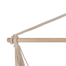 Beliani Hanging Hammock Chair Beige - Cotton-Polyester, Fitted Cushions, Side Pocket - Indoor/outdoor - thumbnail 7