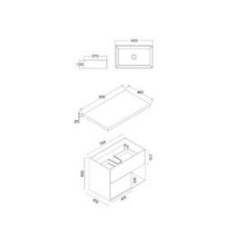 Homestylestore 800mm Dark Oak Led Lit Wall Hung Bathroom Vanity Unit With Rectangular Countertop Basin - thumbnail 5