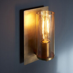 Luminosa Lighting Luminosa Palermo Wall Lamp Brass Patina & Champagne Lustre Glass - thumbnail 3
