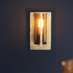 Luminosa Lighting Luminosa Palermo Wall Lamp Brass Patina & Champagne Lustre Glass - thumbnail 2