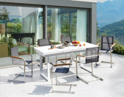 Beliani Garden Dining Set 6 Seater Valcanetto/cosoleto Metal Grey - thumbnail 2