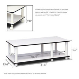 Walplus White Mid-Size Tv Stand With Matching White Tube Frame - thumbnail 2