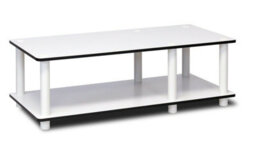 Walplus White Mid-Size Tv Stand With Matching White Tube Frame - thumbnail 4