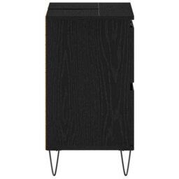 Berkfield Modern Bathroom Sink Cabinet Black Oak 80X33X60 Cm Engineered Wood - thumbnail 7