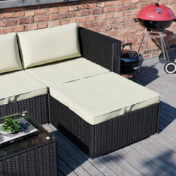 Lassic Vida Designs 4 Seater Rattan Garden Bistro Set With Modular Sofa And Table, Black - thumbnail 8