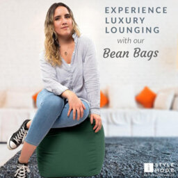 istyle mode Bottle Green Outdoor Bean Bag Footstool Pouffe Water-Resistant 40X40Cm - thumbnail 4