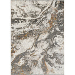 Livabliss San Francisco-Abstract Grey Black Orange Modern Marble Living Dining Bedroom Rug 120 X 170 Cm Easy Care, Non Shedding - thumbnail 1