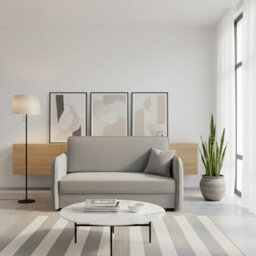 Viva Loft Iii Sofa Bed With Sleep Function Storage Container Chipboard Wood Frame Metal Legs 145Cm Wide Grey 2 - thumbnail 1