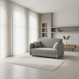 Viva Loft Iii Sofa Bed With Sleep Function Storage Container Chipboard Wood Frame Metal Legs 145Cm Wide Grey 2 - thumbnail 2
