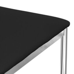More4Homes Set Of 2 Monza Faux Leather Dining Chair Modern Padded Seat Chrome Legs Kitchen (Black) - thumbnail 5
