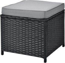 Evre Black 8 Seater Garden Rattan Furniture Corner Dining Set Monroe With Table Sofa Bench Stool & Cover - thumbnail 6