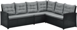 Evre Black 8 Seater Garden Rattan Furniture Corner Dining Set Monroe With Table Sofa Bench Stool & Cover - thumbnail 8