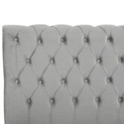 Beliani Waterbed Velvet Avallon 180 X 200 Cm (Eu Super King) Grey - thumbnail 8