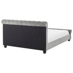 Beliani Waterbed Velvet Avallon 180 X 200 Cm (Eu Super King) Grey - thumbnail 7