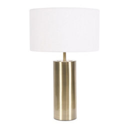 Valuelights Lexy Antique Brass Touch Table Lamp With White Drum Shade - Led Bulb Included - thumbnail 2