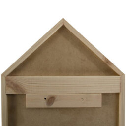 Woodeedoo Narrow House Shaped Wooden Wall Display Shelf With White Back Panel And Divider For Kids Room Decor Crafts 22X12X40 Cm - thumbnail 5