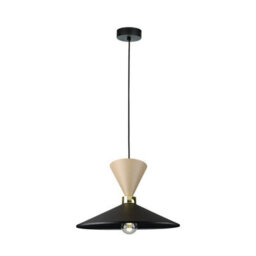Luminosa Lighting Luminosa Amaris Dome Pendant Ceiling Light Beige, Black 1X E27 - thumbnail 1