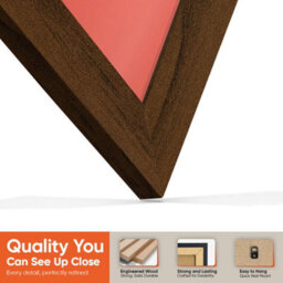 "30X17"" Walnut Modern Vinyl Record Frame With Poppy Red Mount For 12 Inch Lp Album Cover & Disc - Ak Frames" - thumbnail 3