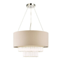 The Lighting Studio Laura Ashley Genevieve 5Lt Pendant Grey Shade Glass