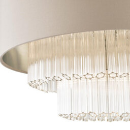 The Lighting Studio Laura Ashley Genevieve 5Lt Pendant Grey Shade Glass - thumbnail 3