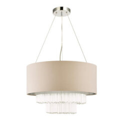 The Lighting Studio Laura Ashley Genevieve 5Lt Pendant Grey Shade Glass - thumbnail 2
