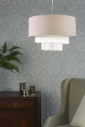 The Lighting Studio Laura Ashley Genevieve 5Lt Pendant Grey Shade Glass - thumbnail 6