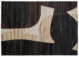 Orsina Bosie Safira Small Abstract Hair On Leather Rug - thumbnail 1