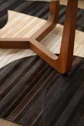 Orsina Bosie Safira Small Abstract Hair On Leather Rug - thumbnail 3