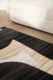 Orsina Bosie Safira Small Abstract Hair On Leather Rug - thumbnail 5