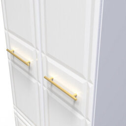 Norfolk 2 Door 2 Drawer Wardrobe With Shelf & Hanging Rail In White Ash (Ready Assembled) - thumbnail 4