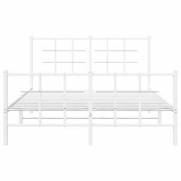 Berkfield Metal Bed Frame Without Mattress With Footboard White 135X190Cm - thumbnail 5