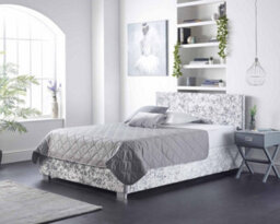 Aspire Side Opening Ottoman Storage Bed In Grey Crushed Velvet, King - thumbnail 2