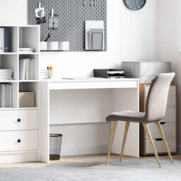 Berkfield Writing Desk White Particle Board 100 X 50 X 76 Cm Storage