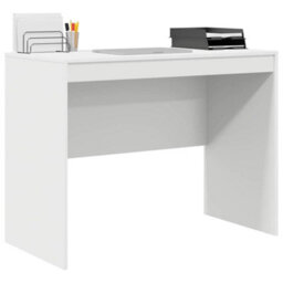 Berkfield Writing Desk White Particle Board 100 X 50 X 76 Cm Storage - thumbnail 3