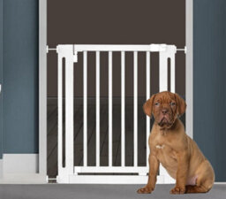 Bettacare Wooden Elegance Dog Gate, White, 115Cm - 123Cm, Pressure Fit Pet Gate, 73Cm Extra Wide Doorway, Easy Installation - thumbnail 2